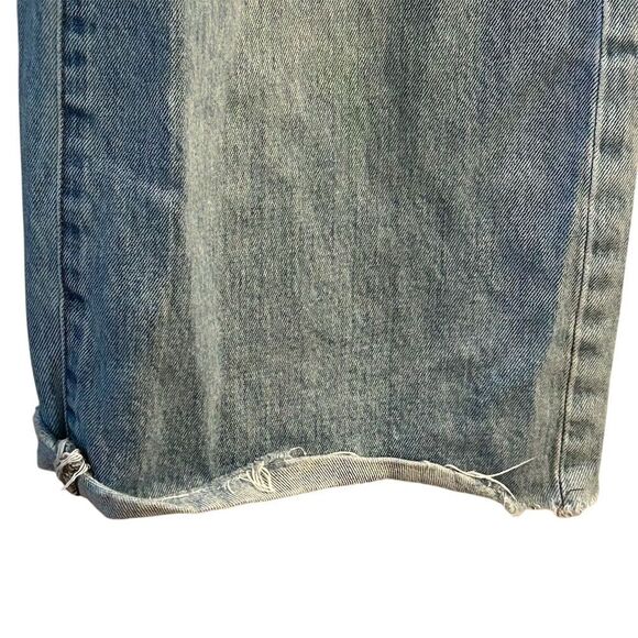 Madewell Women's Wide Leg Crop Jeans Blue Size 24 Exposed Button - Picture 12 of 16